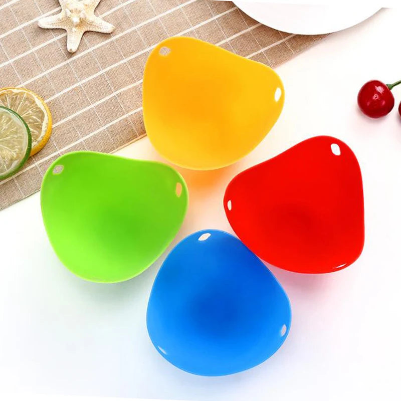 Egg Poachers Silicone Molds Cooker Tools Pancake Cookware Bakeware Steam Eggs Plate Tray Healthy Novel Kitchen Accessories