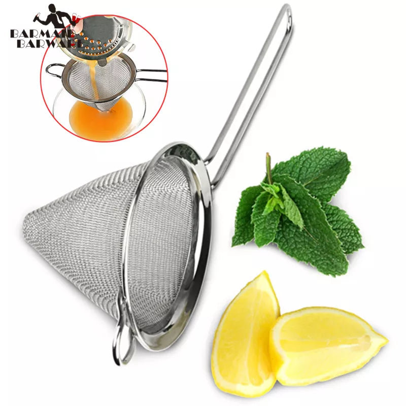 1pcs 304 Stainless Steel Conical Cocktail Sieve Great For Removing Bits From Juice Julep Strainer Cocktail Strainer Bar Strainer