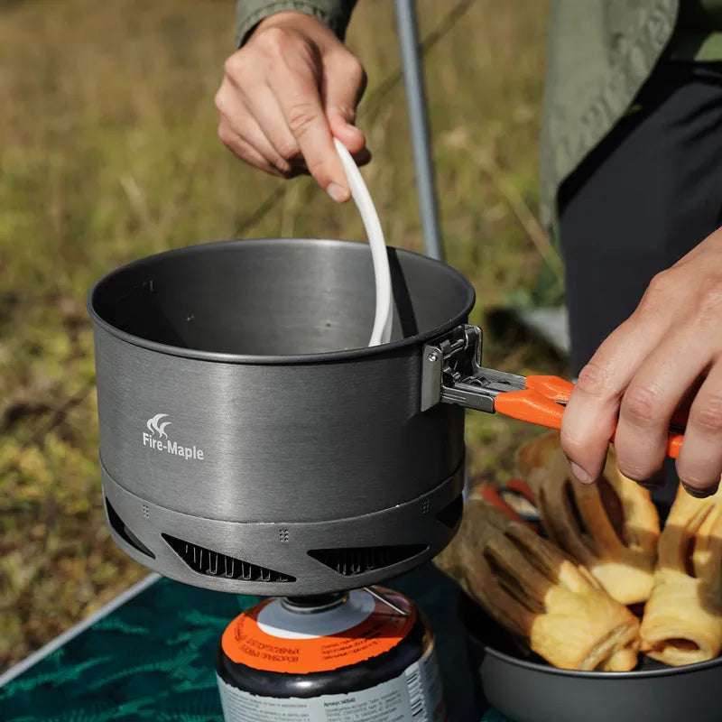 Fire Maple Camping Cookware Utensils Dishes Camp Cooking Set Hiking Heat Exchanger Pot Kettle FMC-FC2 Outdoor Tourism Tableware