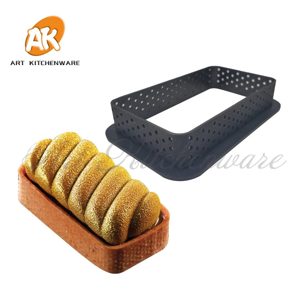 8Pcs or 6pcs Mousse Circle Cutter Decorating Tool French Dessert DIY Cake Mold Perforated Ring Non Stick Bakeware Tart