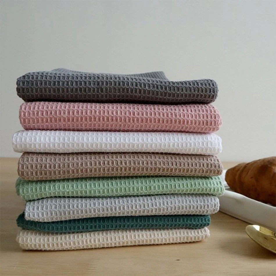 Ultra Soft Absorbent Tea Towel,Waffle Weave Cotton Dish Rags,45x65cm Large Kitchen Dinner Plate Hand Towel,Cloth Napkins