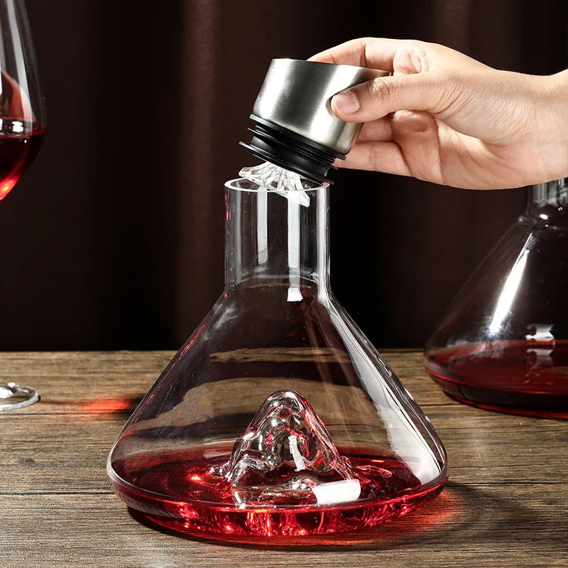 Wine Decanter Transparent Lead-Free Crystal Glass Wine Dispenser Flask Clear Wine Accessories Barware Creative Iceberg Decanters