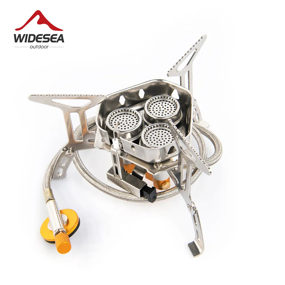 Widesea Camping Tourist Burner Big Power Gas Stove Cookware Portable Furnace Picnic Barbecue Tourism Supplies Outdoor recreation