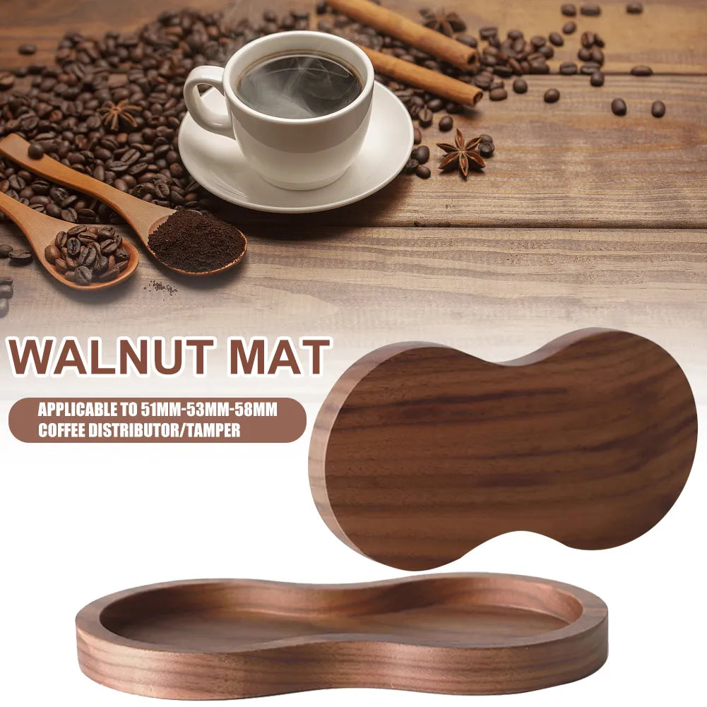 51mm/53mm/58mm Wooden Espresso Coffee Tamper Mat Fluted Tampering Holder Corner Pad Anti-skid Coffeeware Tamping Mat Accessories