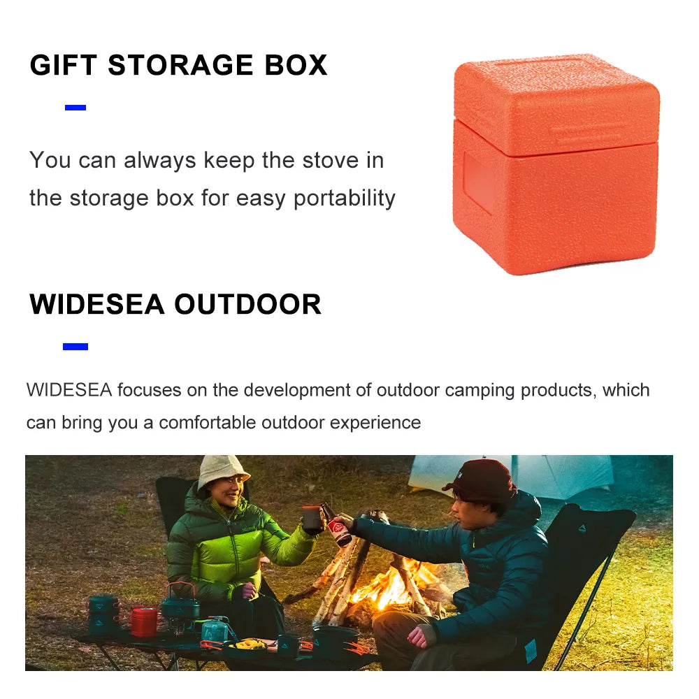 Widesea Camping Tourist Burner Big Power Gas Stove Cookware Portable Furnace Picnic Barbecue Tourism Supplies Outdoor recreation
