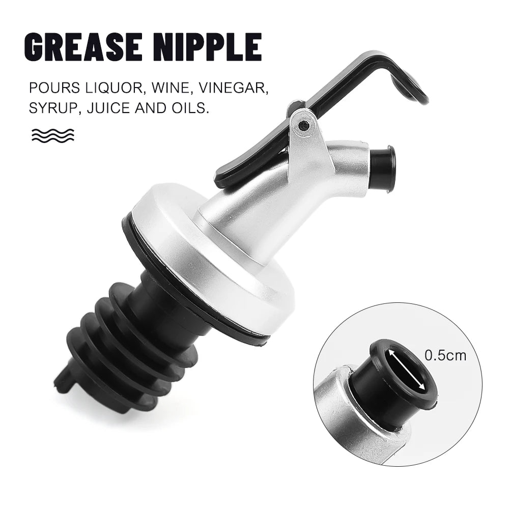 New Oil Bottle Stopper Rubber Lock Plug Seal Leak-proof Food Grade Plastic Nozzle Sprayer Liquor Dispenser Wine Pourer Barware