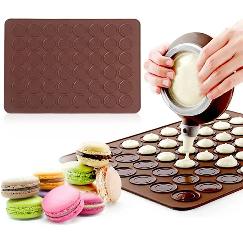 48/30 Holes Non-Stick Silicone Macaron Macaroon Pastry Oven Baking Mould Sheet Mat Diy Mold Useful Tools Cake Bakeware Cake Mold