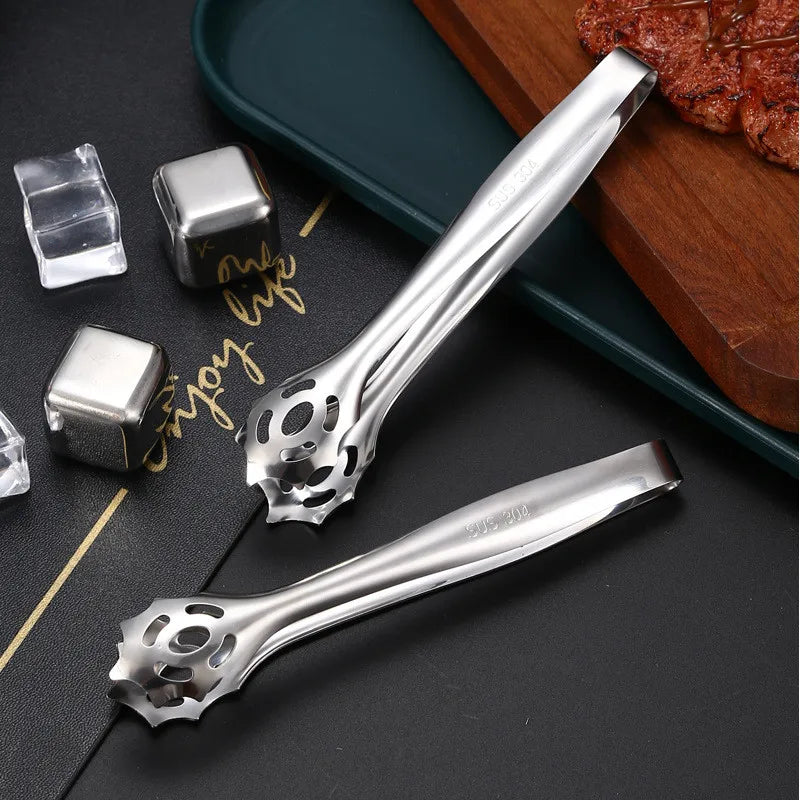 13.8cm Stainless Steel Ice Cube Clip Mini Sugar Tongs Barbecue Food Serving Clamp Kitchen Barware Bar Bartender Accessories