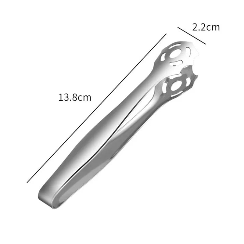 13.8cm Stainless Steel Ice Cube Clip Mini Sugar Tongs Barbecue Food Serving Clamp Kitchen Barware Bar Bartender Accessories