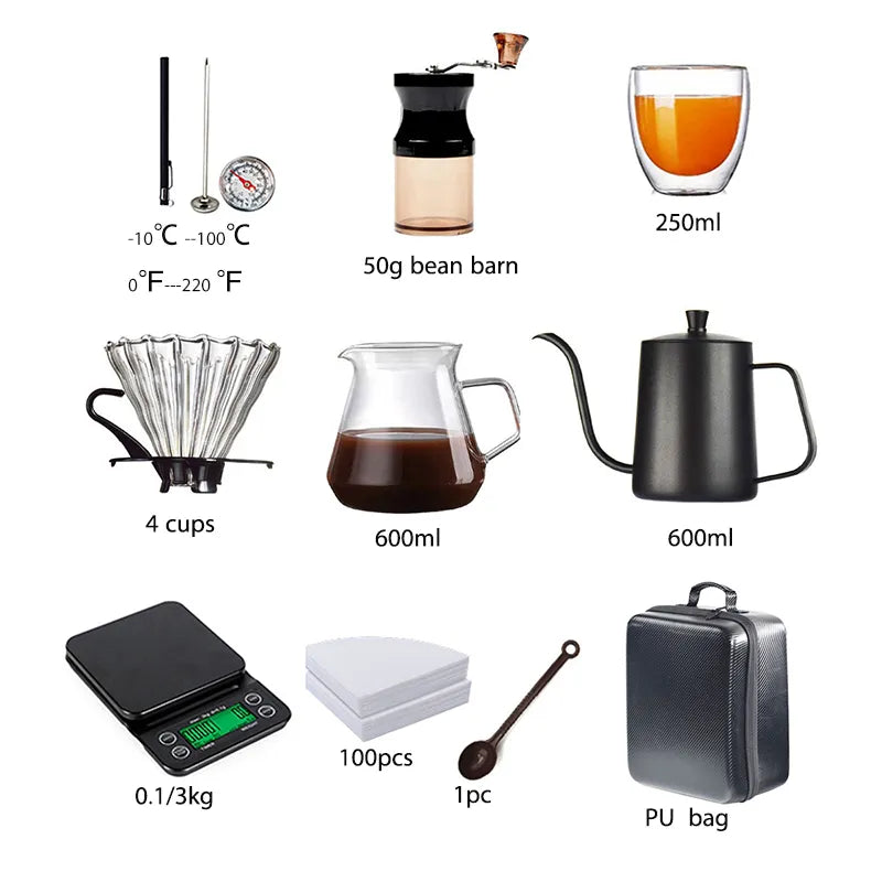 10 Pieces/Set of Travel Coffee Accessories