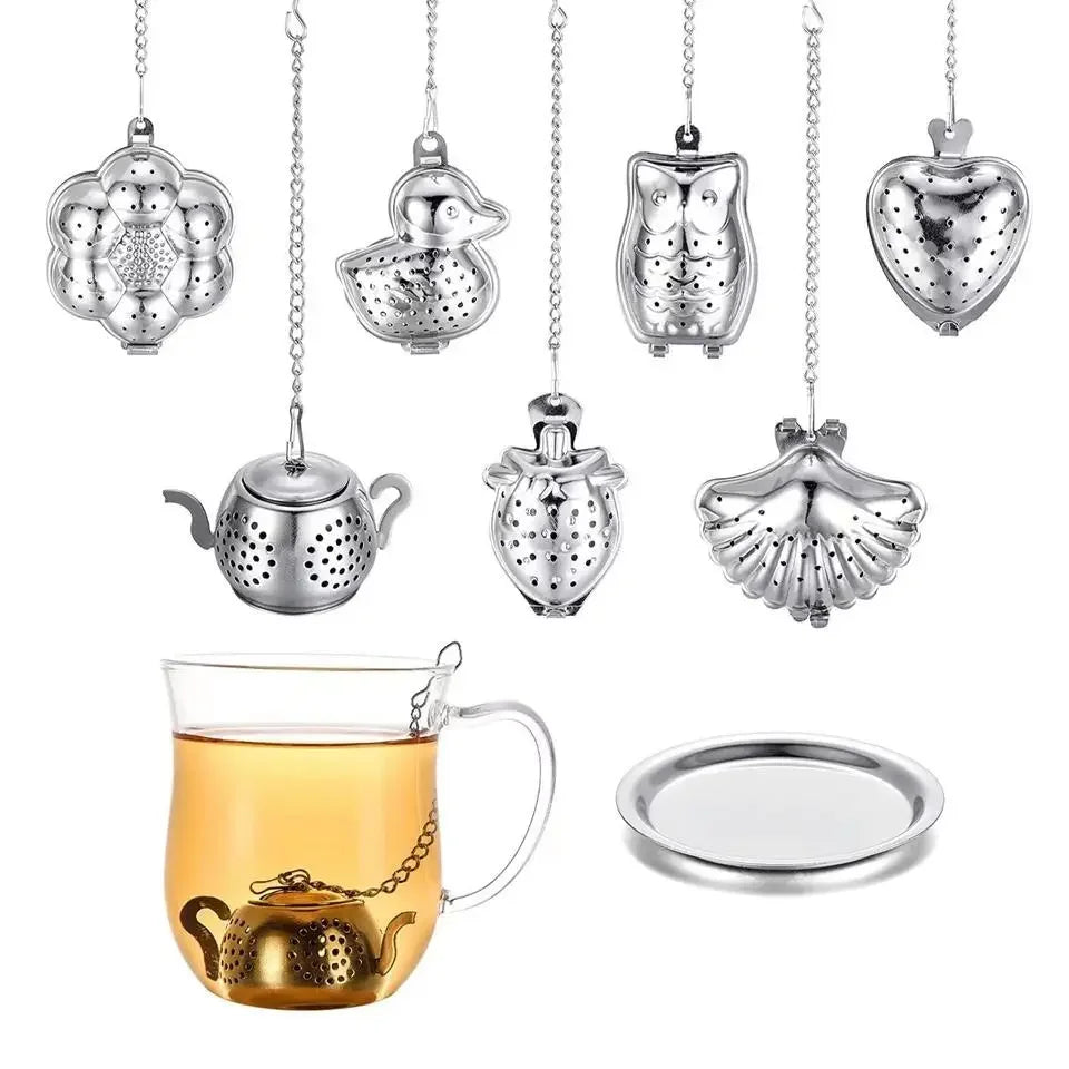 Creative Stainless Steel  Tea Infuser Teapot Tray Spice Tea Strainer Herbal Filter Teaware Accessories Kitchen Tools