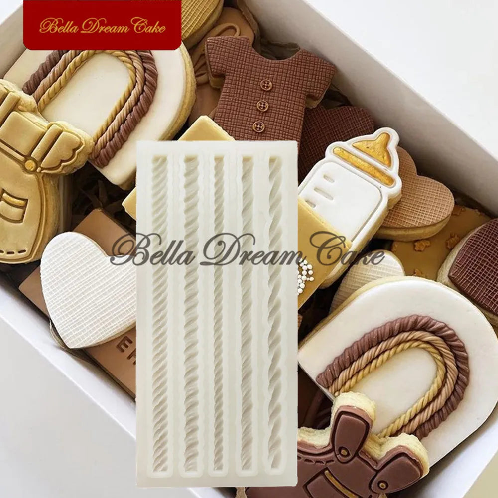 New Rope Silicone Molds Sugarcraft Cake Moulds Chocolate Fondant Christmas Lace Mould Cake Decorating Tools Bakeware