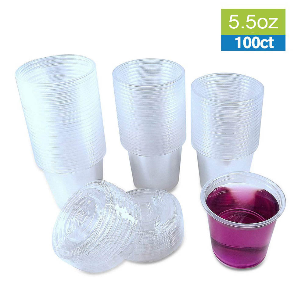 100Pcs Disposable Plastic Cup Transparent Plastic With Lid Jelly Yogurt Mousse Packaged Food Container Jam Seasoning Cup