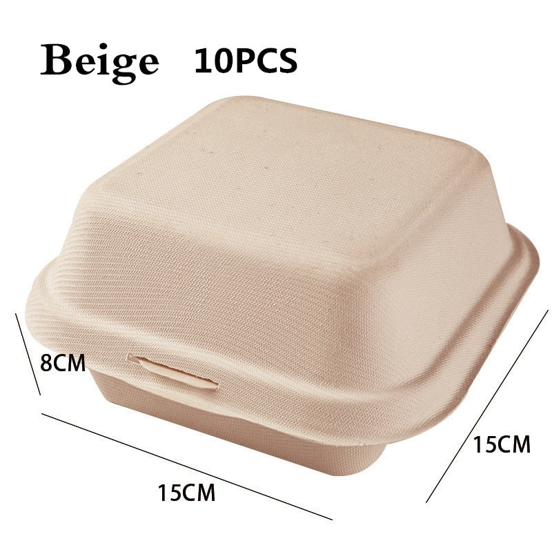 10/20pcs Disposable Bento Food Containers Baking Dessert Cake Bowl packaging Burger Snack Boxes Microwavable Home  Lunchbox