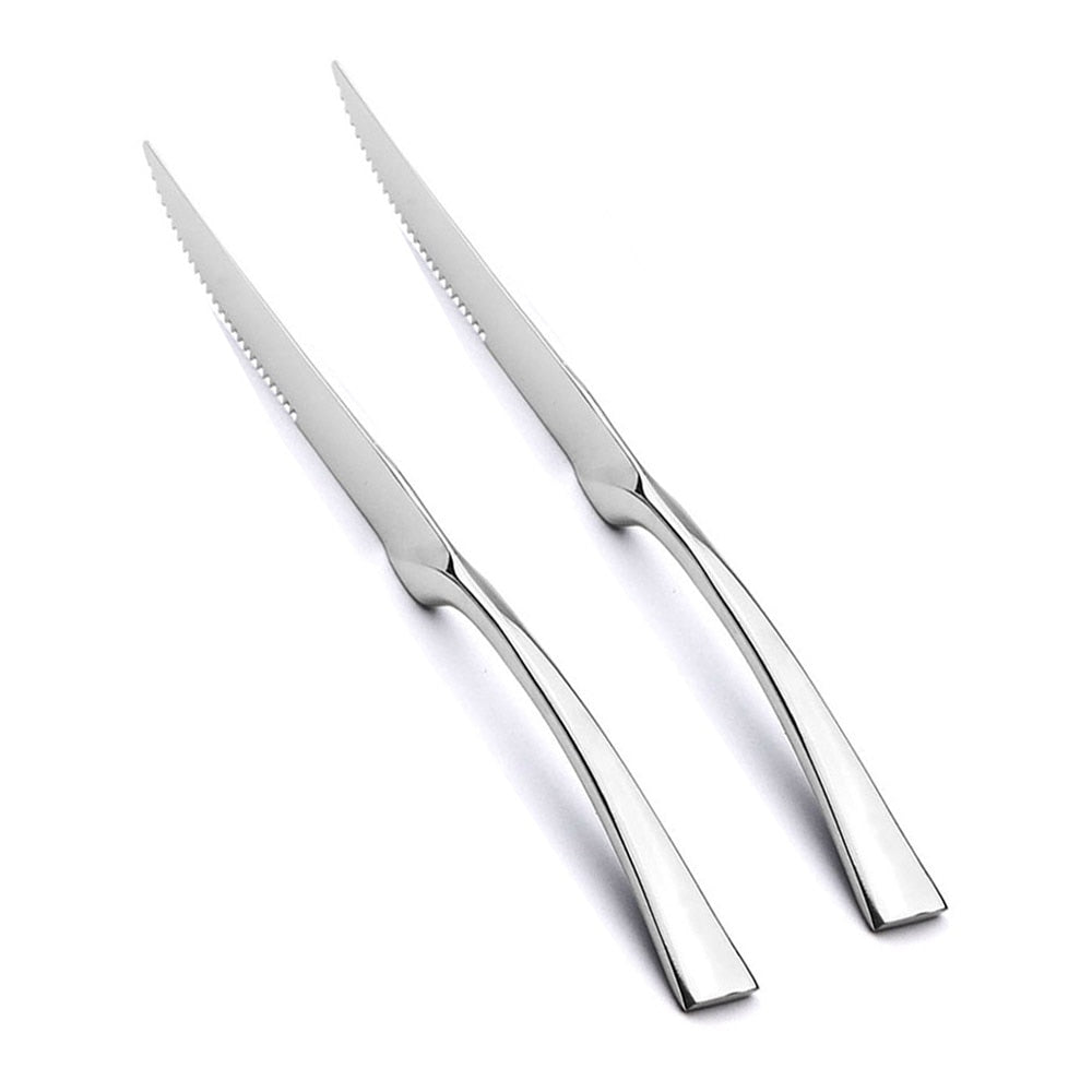 New 2 Pcs/set Top quality Stainless Steel Steak Knife