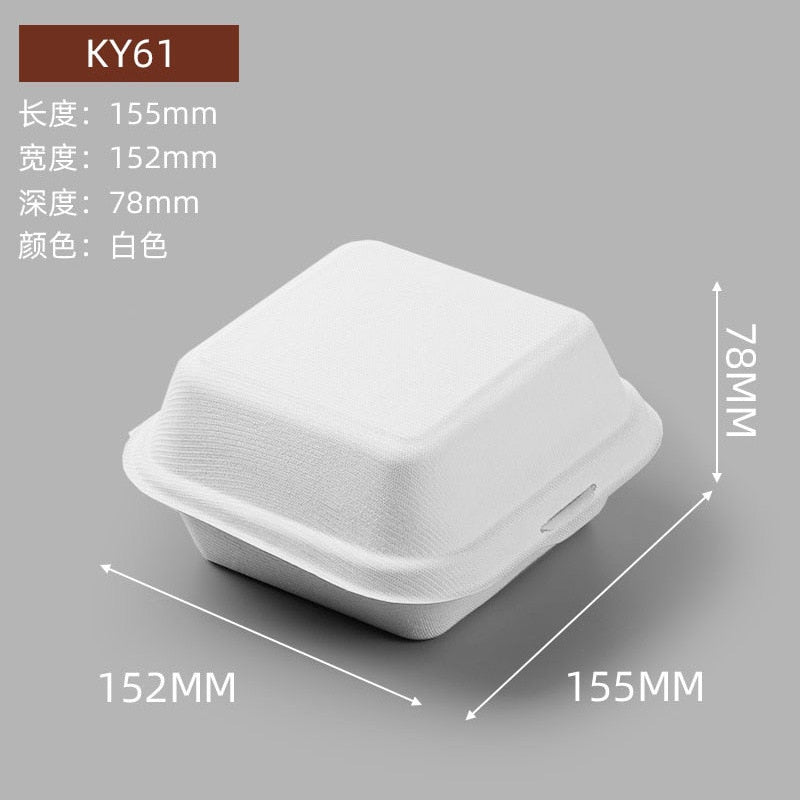 10/50pcs Disposable Bento Food Containers Baking Dessert Cake Bowl packaging Burger Snack Boxes Microwavable Home Lunchbox