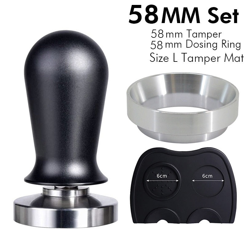 Calibrated Espresso Coffee Tamper 30lb Spring Loaded Elastic Coffee Tamper Aluminum/Wooden Stainless Steel Coffee Powder Hammer