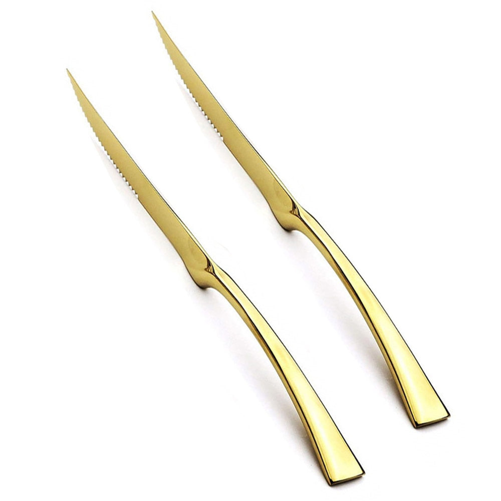 New 2 Pcs/set Top quality Stainless Steel Steak Knife